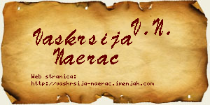 Vaskrsija Naerac vizit kartica